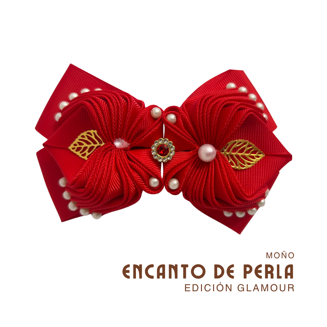 MOÑO ENCANTO DE PERLA ROJO - Imagen 2